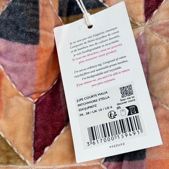 NWT Sézane Malia Skirt in Patchwork Stella Size 38/6 - Picture 6 of 11